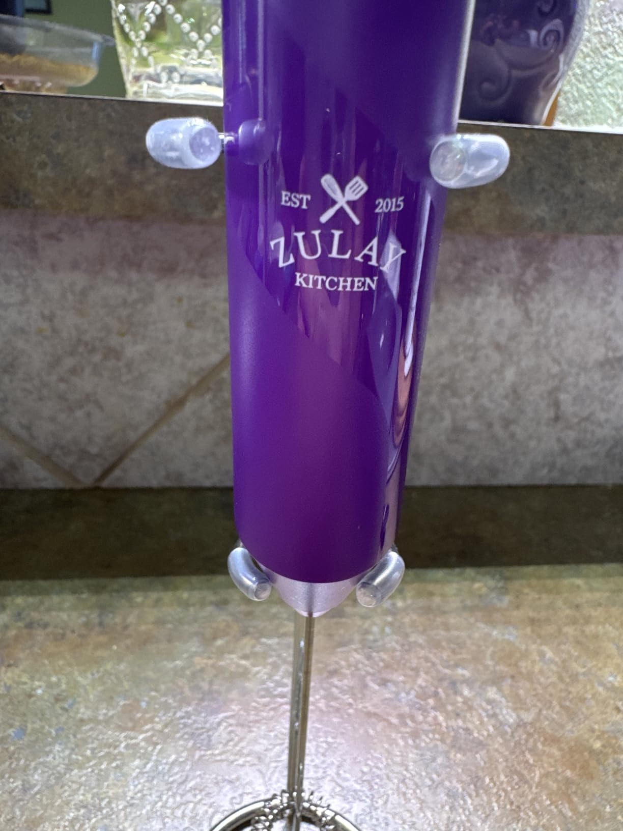 Zulay Kitchen Milk Frother Handheld - Mini Frother Wand, Milk Mixer, Drink Whisk for Coffee, Matcha Essentials & More, Stick Frother for Protein Shakes, Froster Mixer - AA Batteries Included - Black customer photo 1