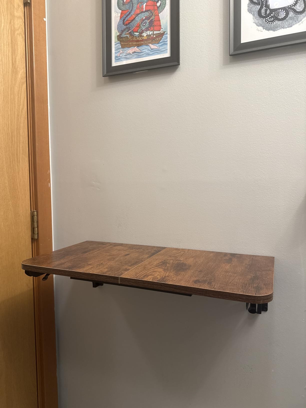 TEAMIX Wall Mounted Folding Table, Black Floating Desk for Small Spaces customer photo 1