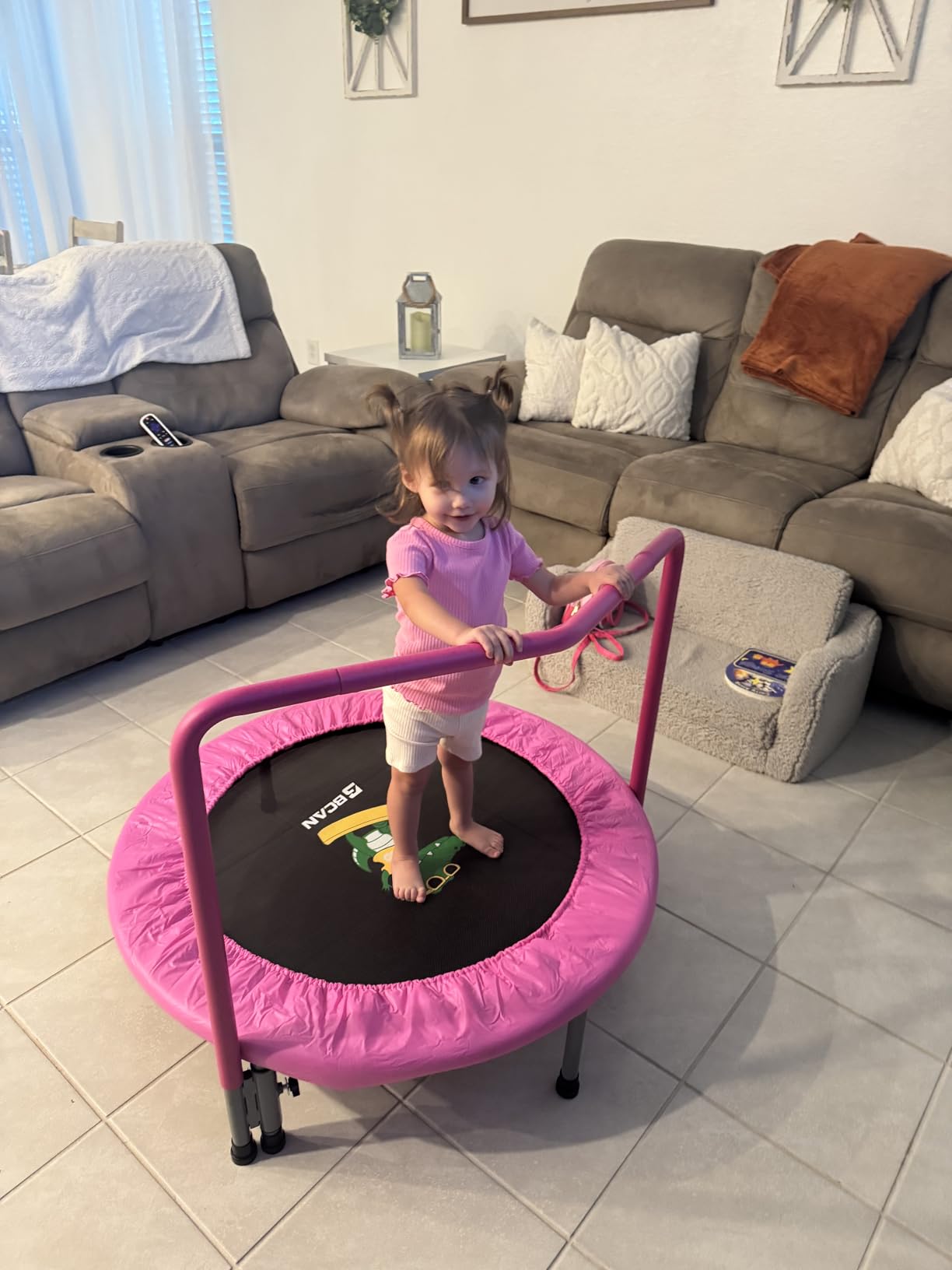 BCAN SP1 36'' Kids Toddler Trampoline Indoor, Foam Handle | FED Fitness customer photo 1