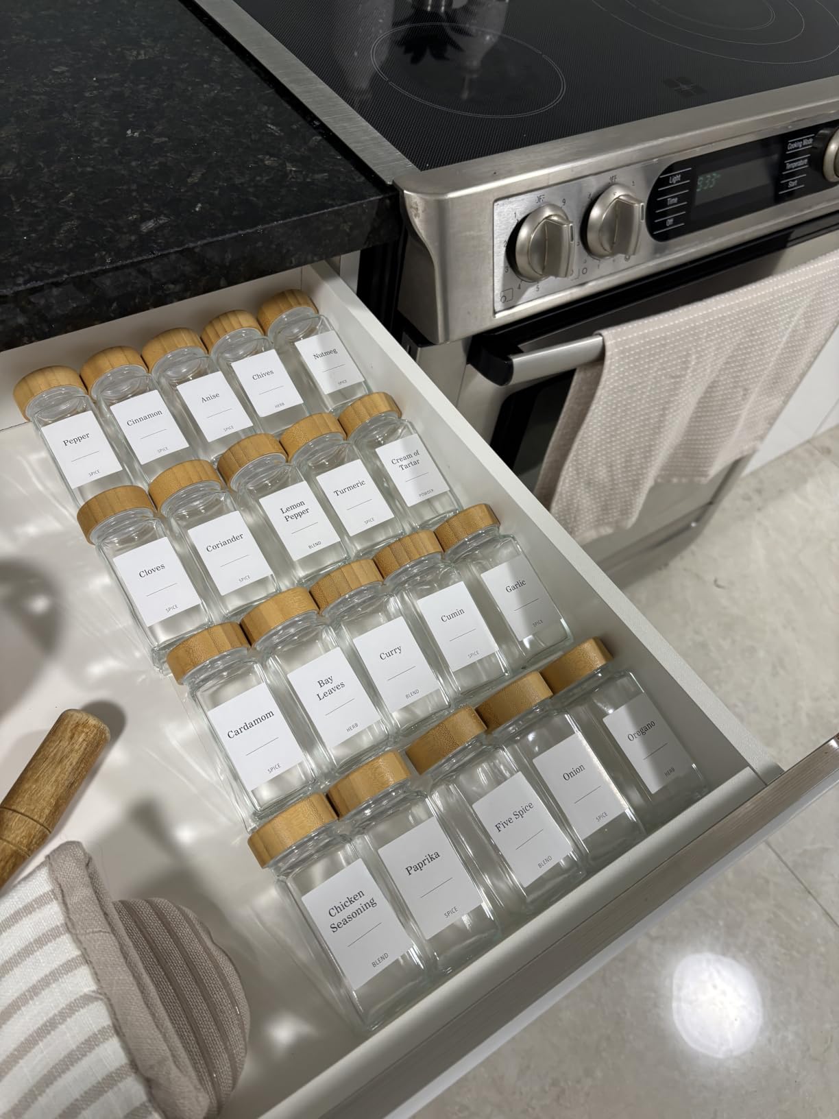 Spice Drawer Organizer 4 Tier, Acrylic Seasoning Organizer Rack, Small customer photo 2