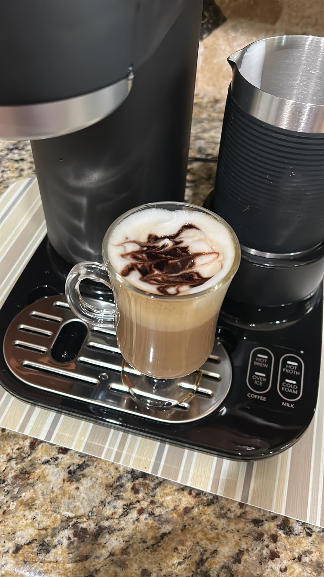 Mr. Coffee 4-in-1 Single-Serve Latte, Iced, and Hot Coffee Maker with Milk Frother and Tumbler Black customer photo 2