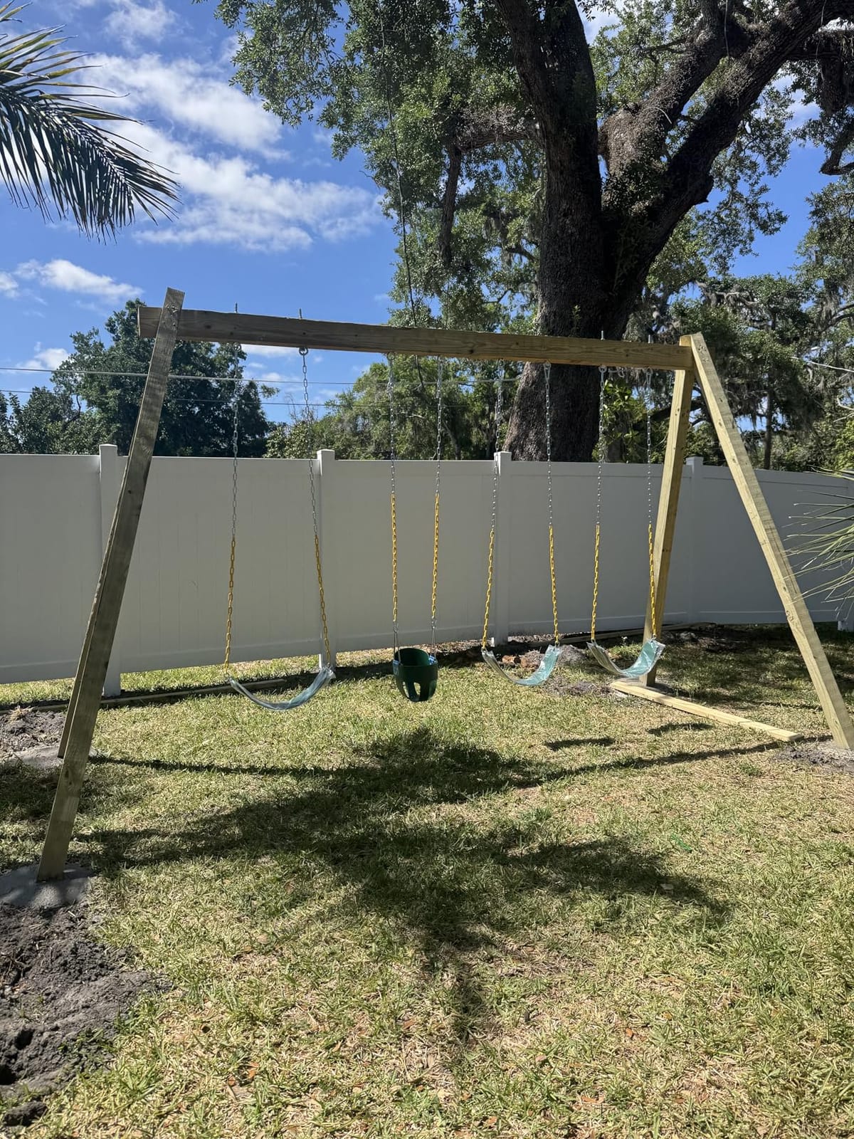DECORLIFE Toddler Swing, Baby Swing Outdoor –High Back Full Bucket Swing Set, 330lb Capacity, Safety Design, Plastic-Coated Chains and Quick-Snap Carabiners for Backyard, Playground customer photo 2