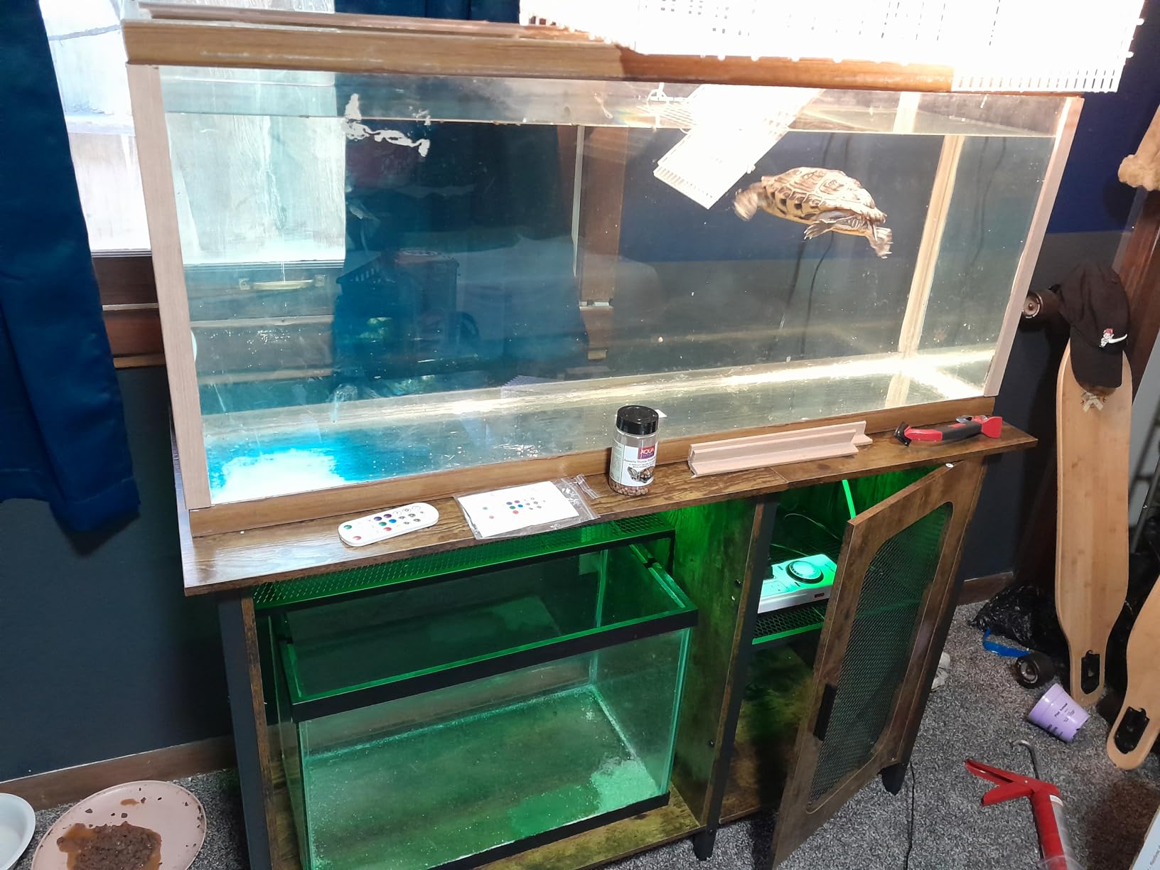 Unikito 55-75 Gallon Aquarium Stand with Power Outlets & LED Light, Black customer photo 1