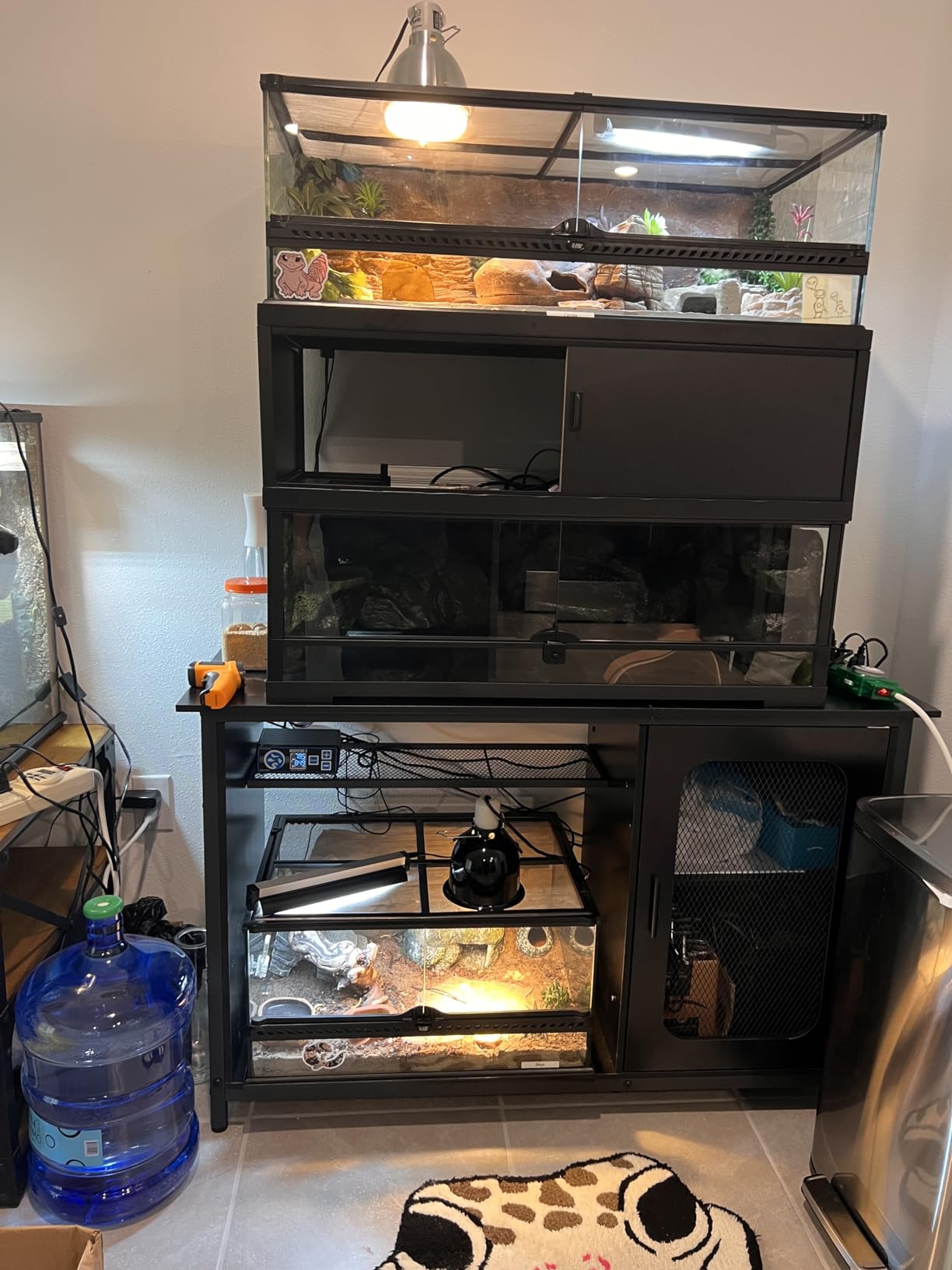 Unikito 55-75 Gallon Aquarium Stand with Power Outlets & LED Light, Black customer photo 2