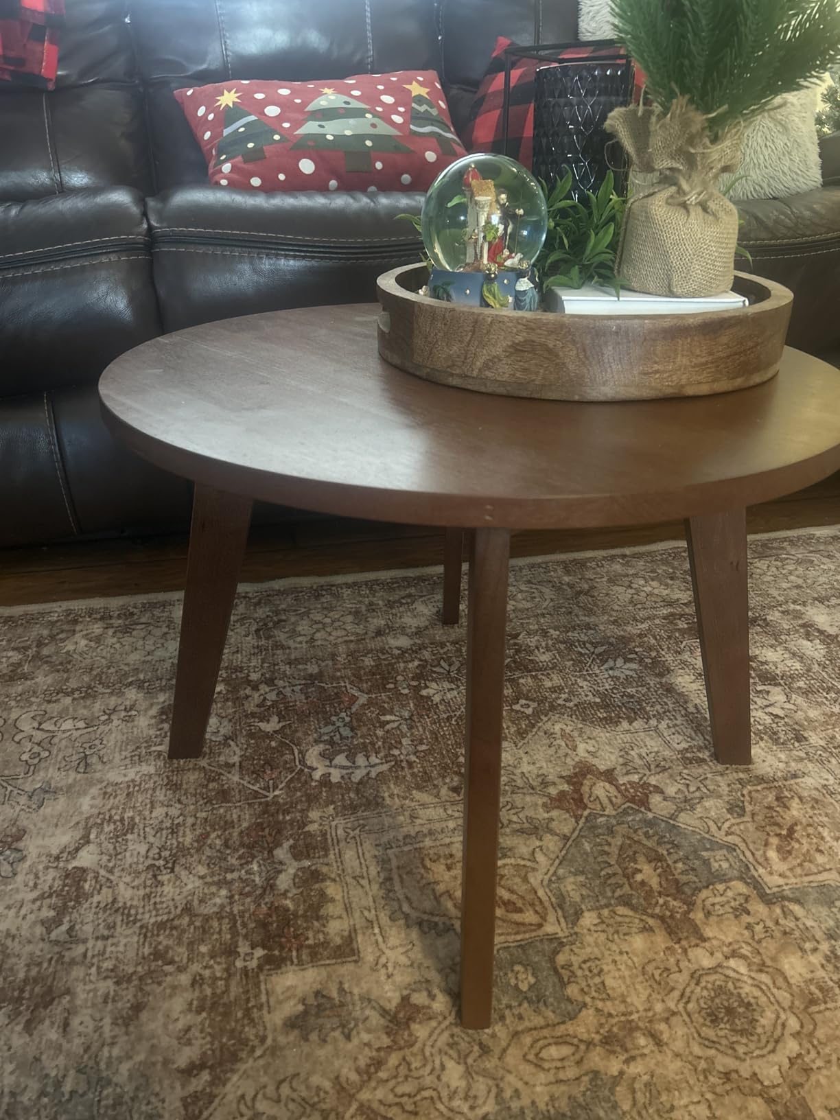 American Trails Genuine 100% Hardwood Round Coffee Table - Hand-Wiped Walnut customer photo 1