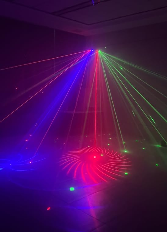 KeoBin 6-in-1 DJ Light with Stand, RGBW Disco Lights, Strobes, Laser Light customer photo 2