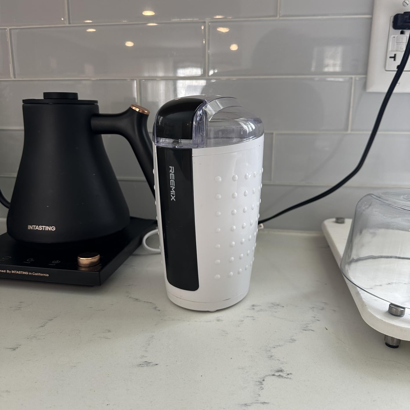 Coffee Grinder, Electric Coffee Grinder with 3.5Oz Large capacity, One-Touch Coffee and Spice Grinder with Stainless Blade, Cleaner Brush And Spoon for Home Use (Black) customer photo 2