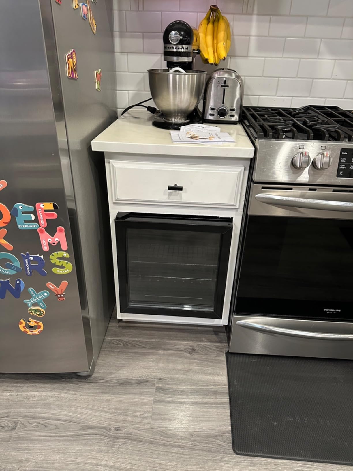 Feelfunn 50 Can Beverage Refrigerator, 1.3CuFt Mini Fridge with Glass Door customer photo 2