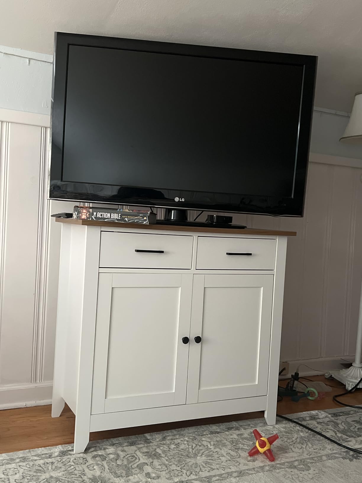 HORSTORS Farmhouse Kitchen Storage Cabinet, Small Buffet, Coffee Bar, Black customer photo 1