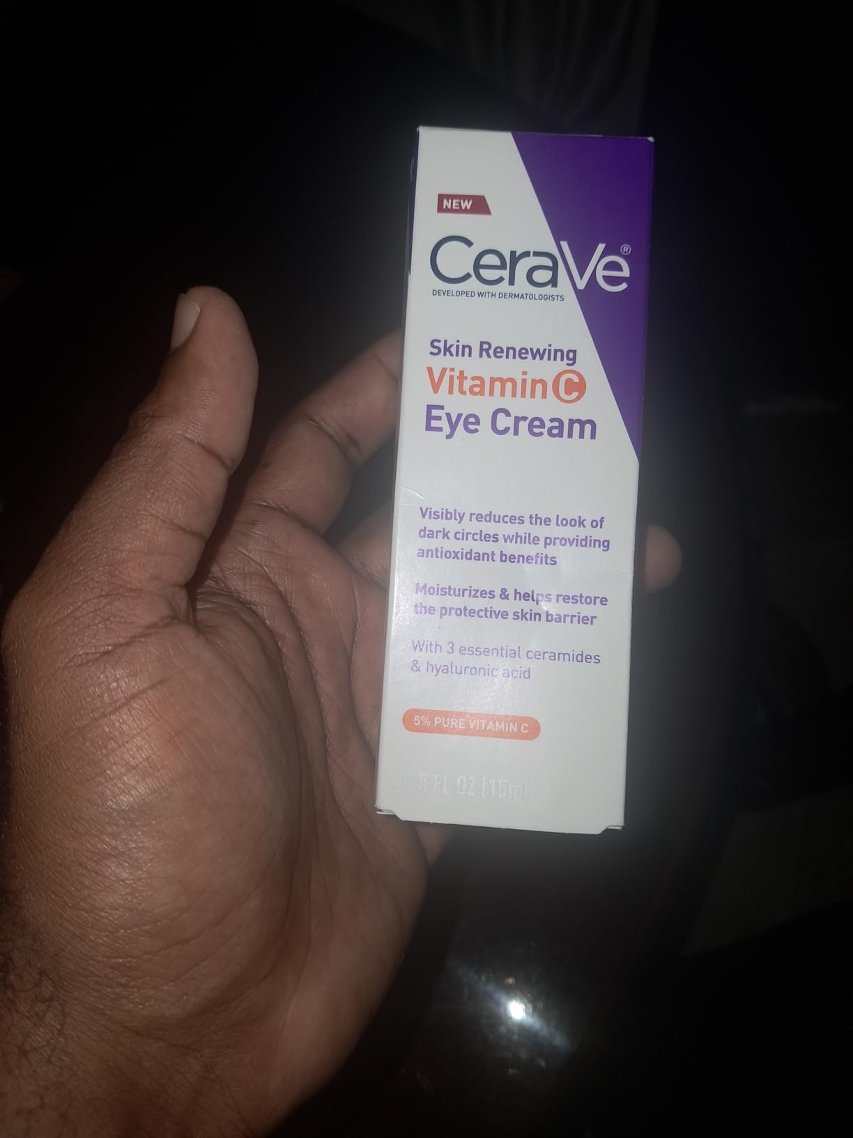 CeraVe Vitamin C Eye Cream, Hyaluronic Acid Under Eye Brightener, 0.5oz customer photo 1