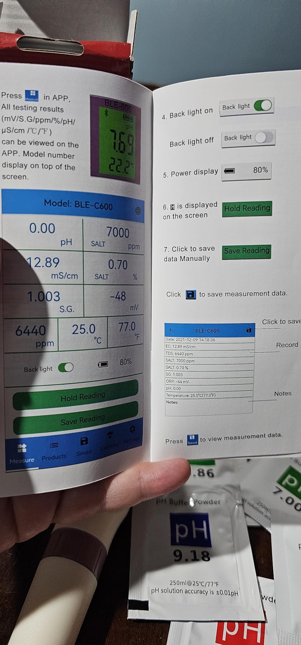 PH Meter & TDS Meter Digital Water Tester 5 in 1 Salinity Tester PH Temp EC and TDS Meter, PH Meter for Water with LCD Backlit, Water Testing Kits for Drinking Water, Wine, Swimming Pool, Hot Tub Spas customer photo 1