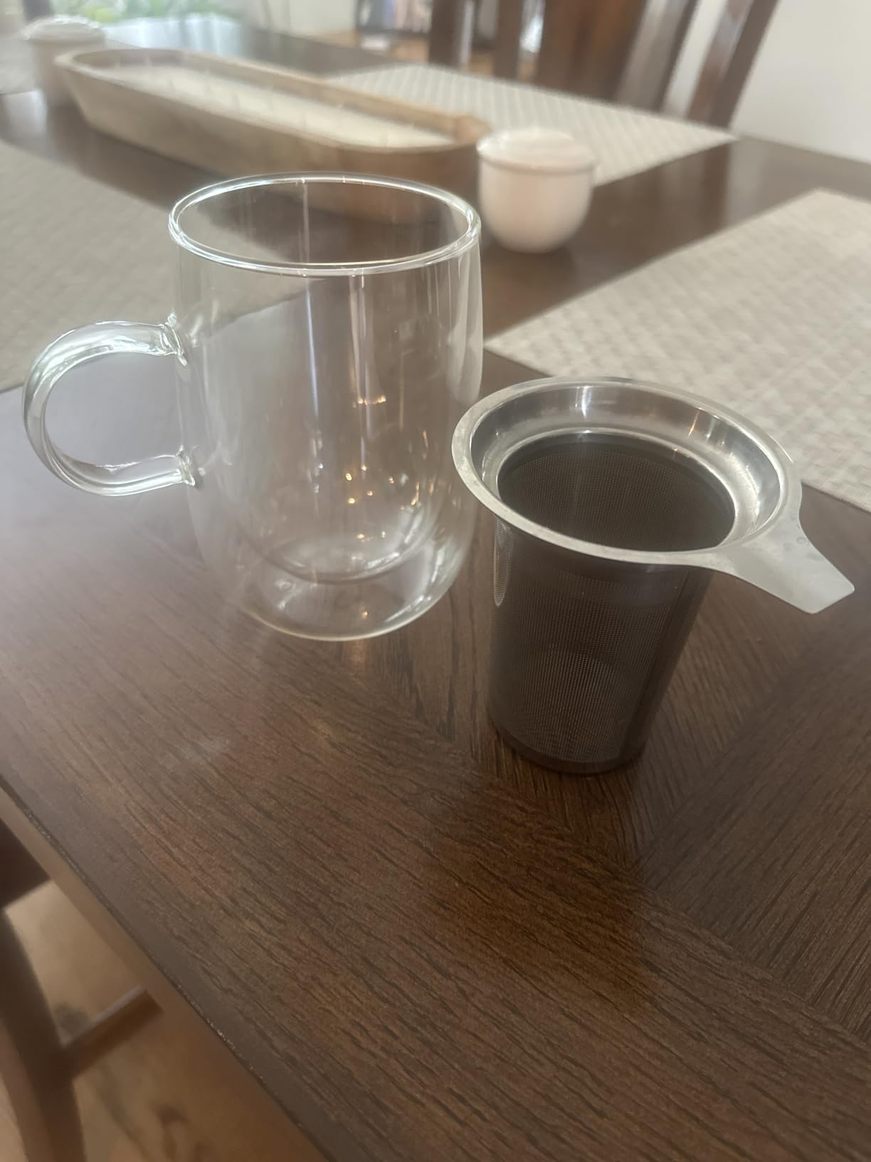 glastal Tea Infuser Mug 14.5oz Double-Walled Glass Teacup Infuser, Black customer photo 1
