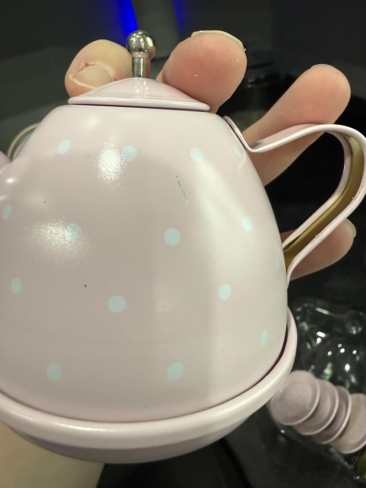 Tea Party Set for Little Girls, Princess Tea Time Toys Including Tin Teapot Set Cups Carrying Case, Toddlers Pretend Role Play Kids Kitchen Toys Birthday Gifts Age 3 4 5 6 customer photo 1