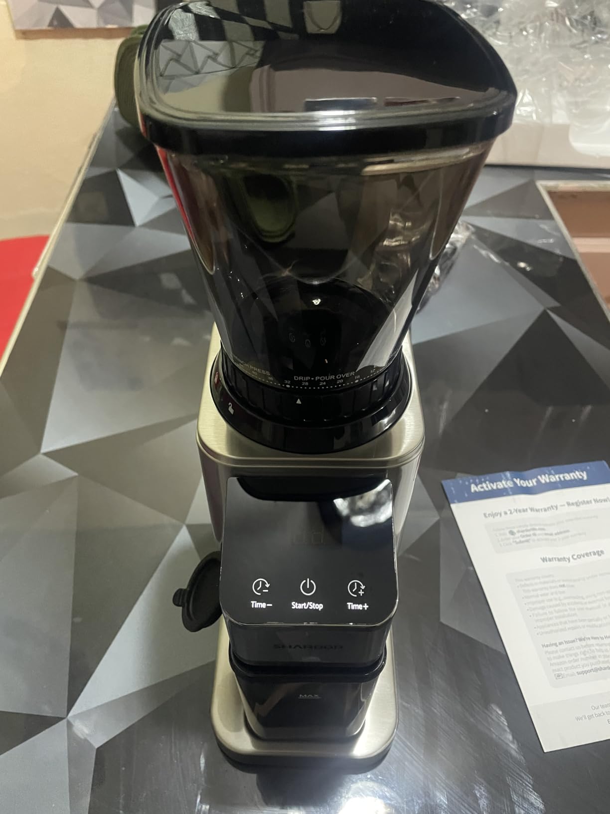 SHARDOR Conical Burr Coffee Bean Grinder, Anti-Static, 48 Settings, Black customer photo 1