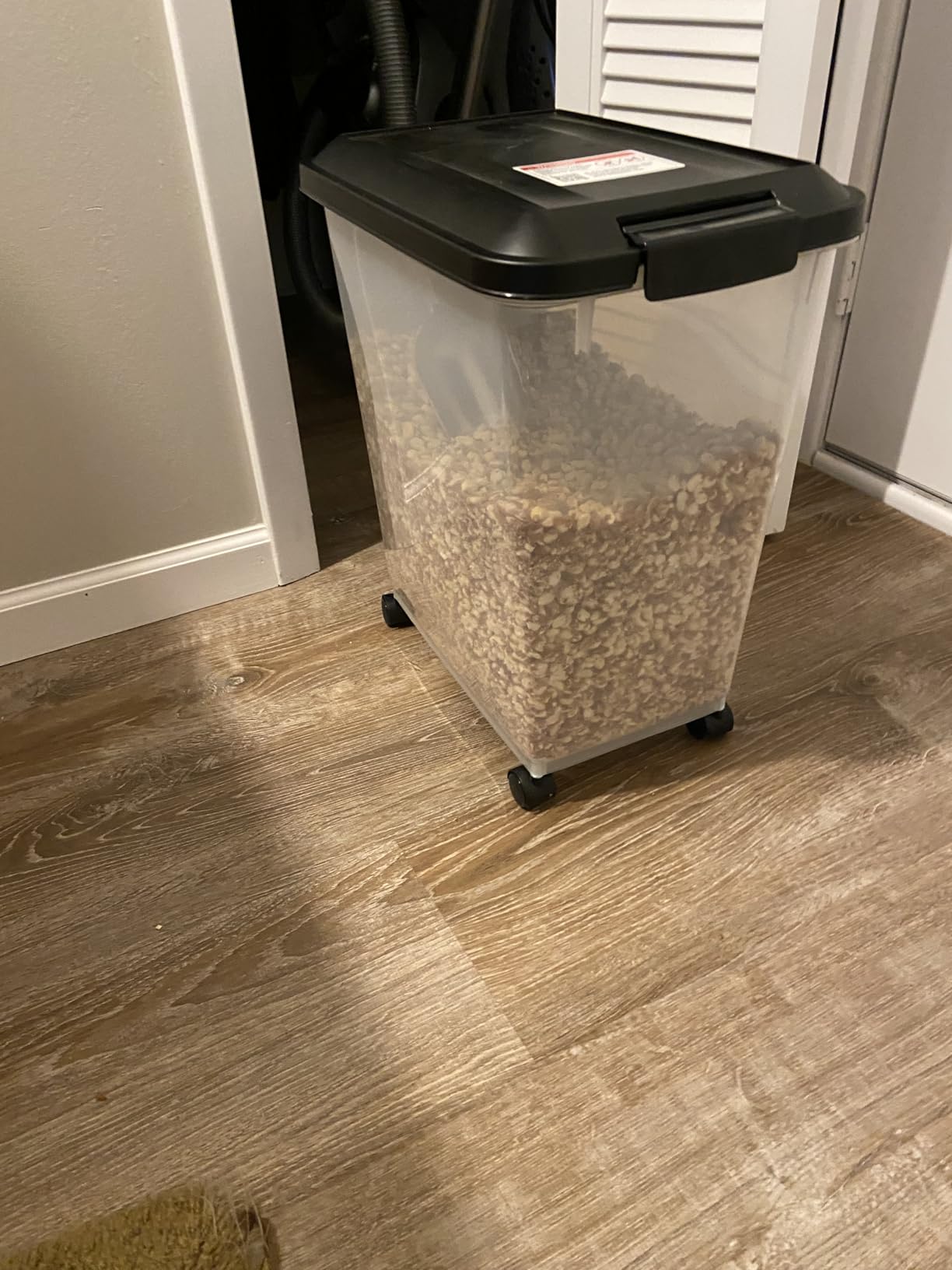 IRIS USA Dog Food Storage Container, 2-Pack, Up to 54 lbs, Black | Made in USA, Comes with Wheels, Airtight Seal, BPA-Free, Bird Seed, Cat food, Cat Litter, Treats, Multi-Pet Use customer photo 1
