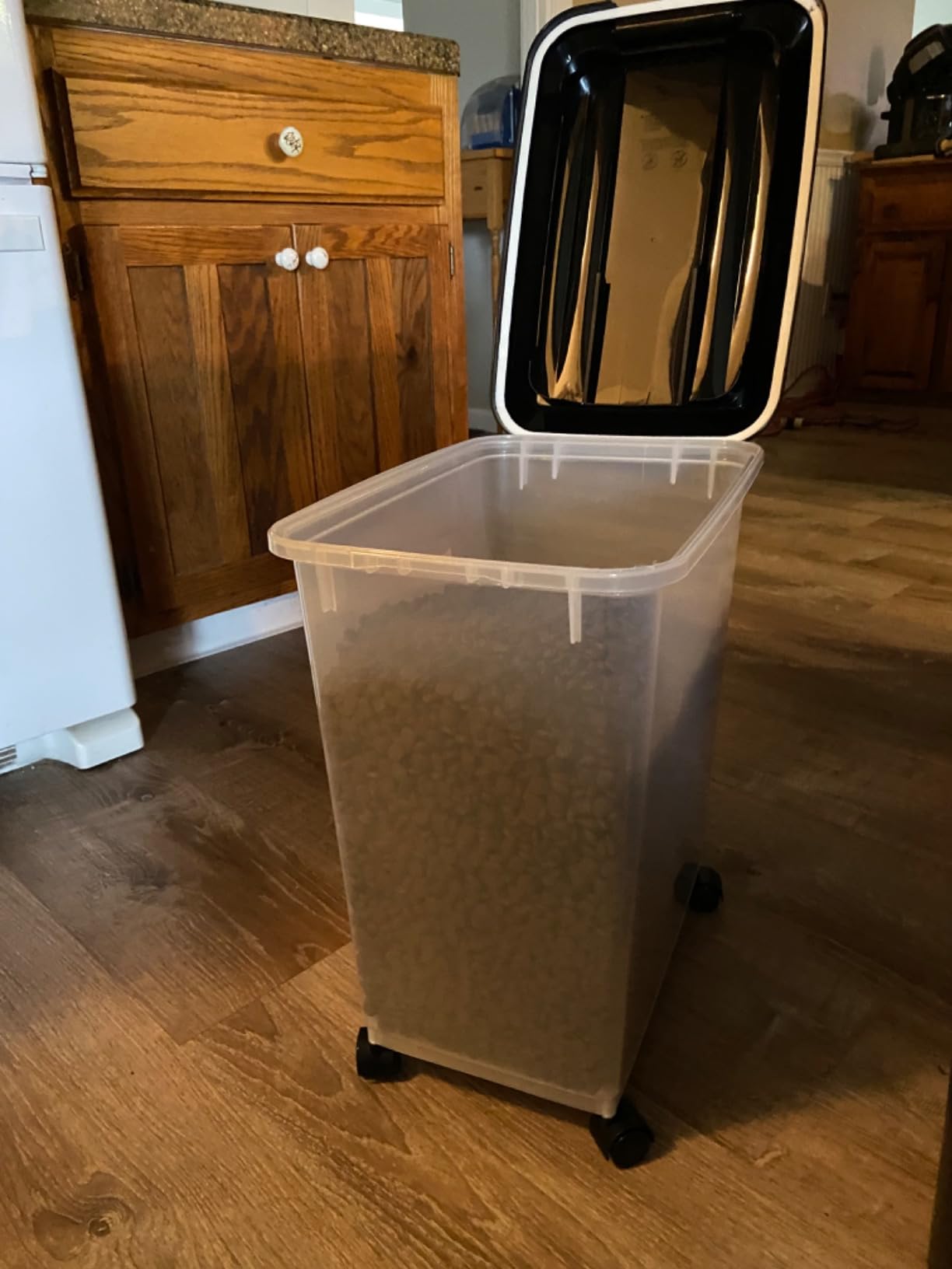 IRIS USA Dog Food Storage Container, 2-Pack, Up to 54 lbs, Black | Made in USA, Comes with Wheels, Airtight Seal, BPA-Free, Bird Seed, Cat food, Cat Litter, Treats, Multi-Pet Use customer photo 2