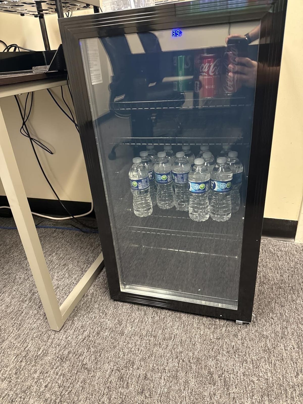 3.2 Cuft Beverage Fridge, 130 Can Mini Fridge With Glass Door, Black | Adjustable Shelves for Wine & Beer, Digital Temp Display, Freestanding for Home & Office, Quiet Compressor Cooling customer photo 2