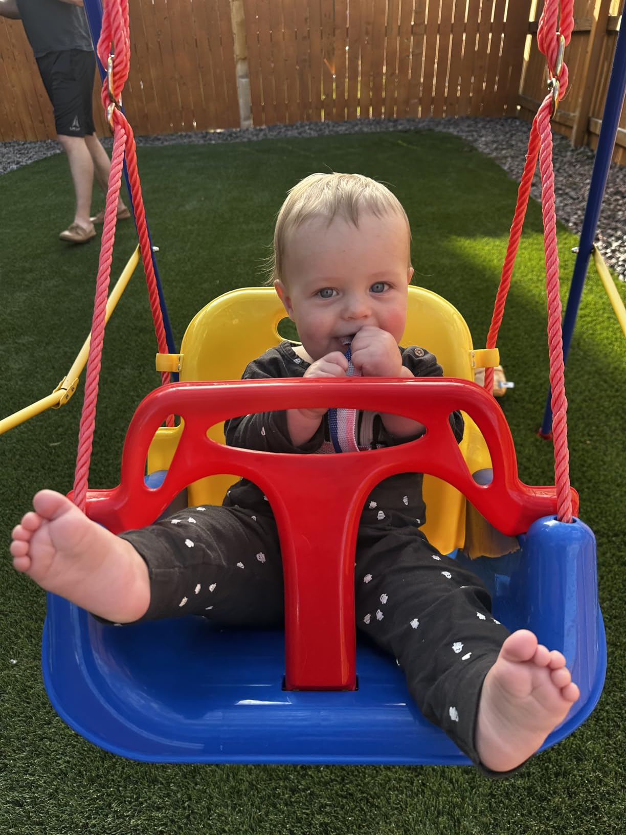 2 in 1 Swing Set for Toddler & Baby Jumper, Baby Jumpers and Bouncers for Indoor and Outdoor Use, Easy to Assemble and Store customer photo 2