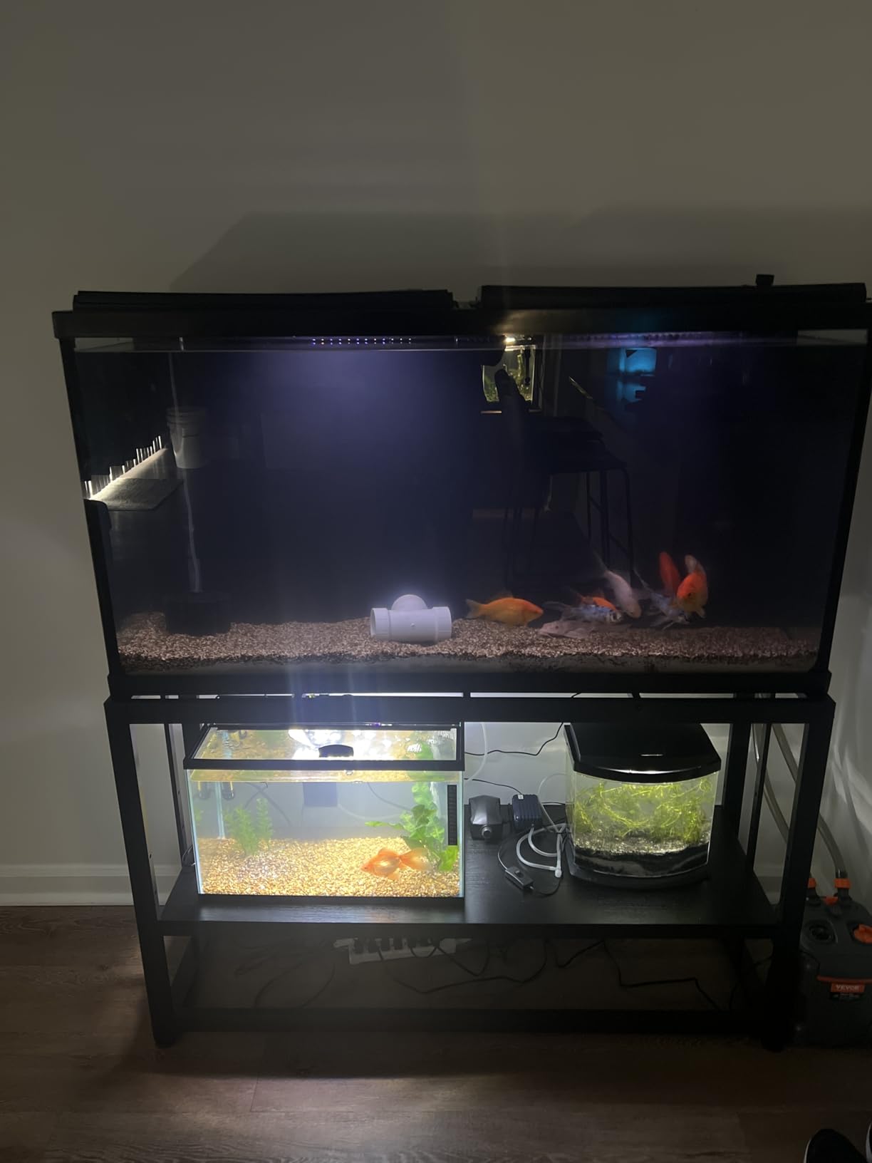 VOWNER 55-75 Gallon Fish Tank Stand, Metal Aquarium Stand, Black customer photo 2