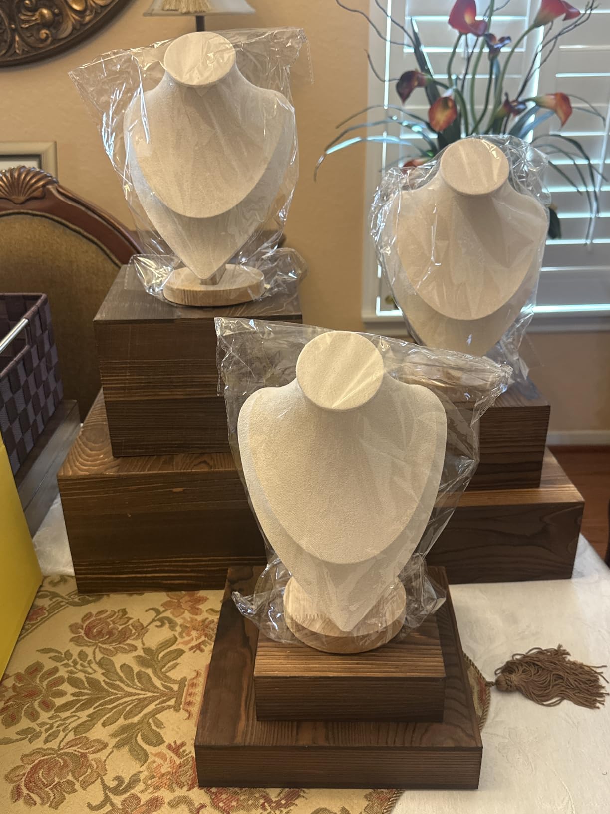 6 Pack Wooden Risers Display Stands Rustic Wood Cake & Cupcake Stands for Party Square Food Risers for Buffet Wooden Crates for Display Home Decor customer photo 1