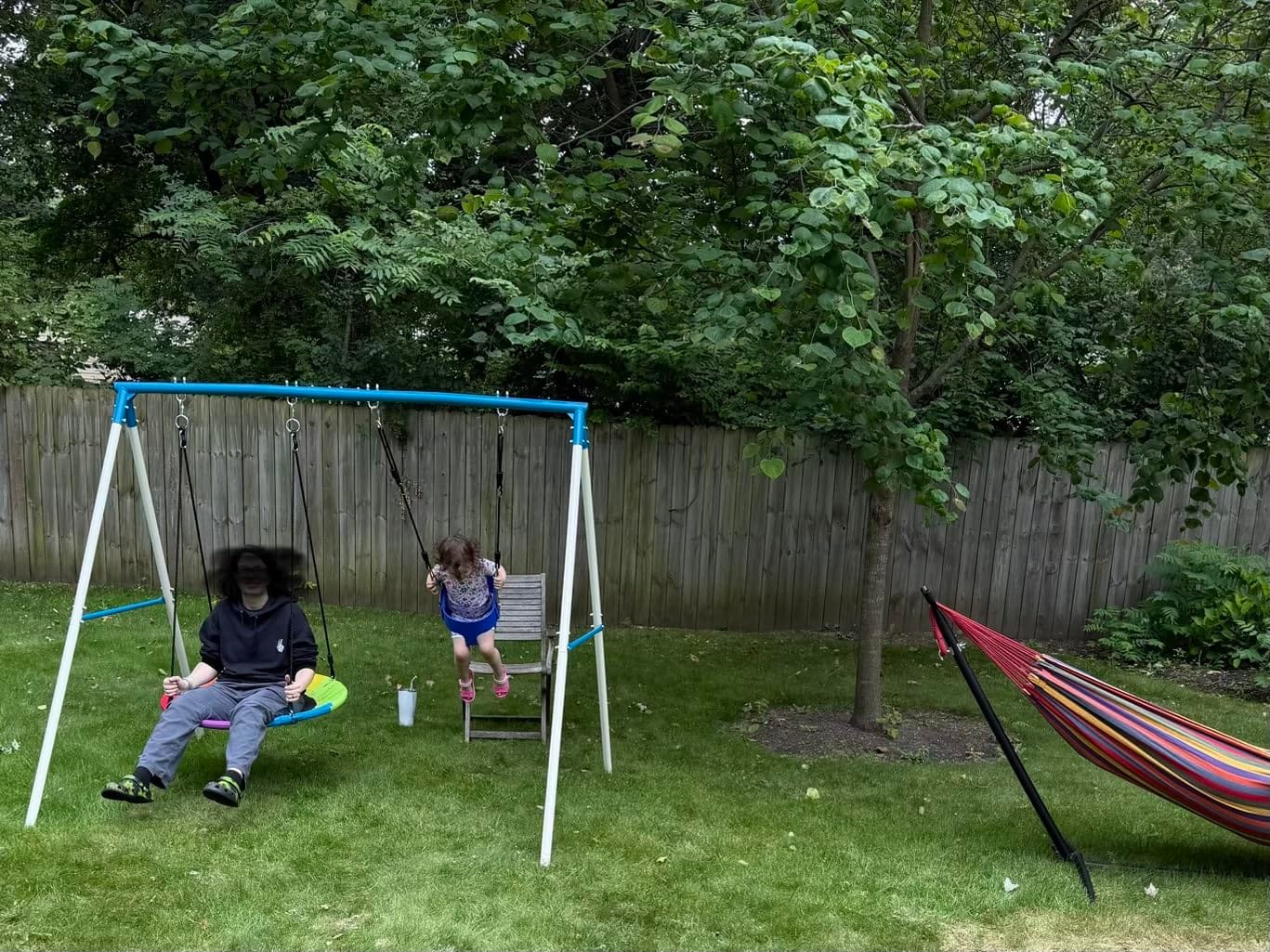 Trekassy Swing Sets for Backyard,440lbs A-Frame with Saucer & Toddler Swing customer photo 1