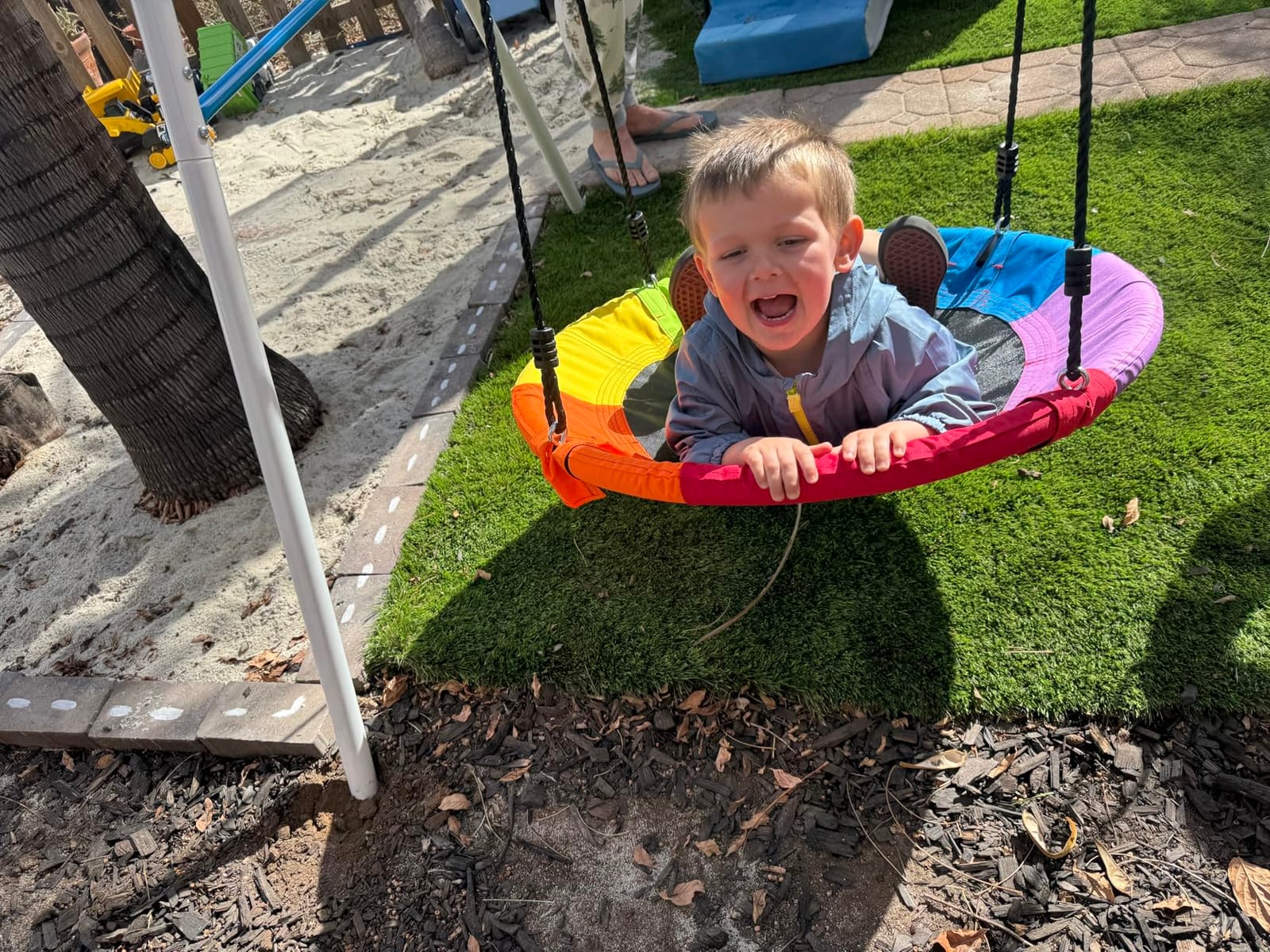 Trekassy Swing Sets for Backyard,440lbs A-Frame with Saucer & Toddler Swing customer photo 2