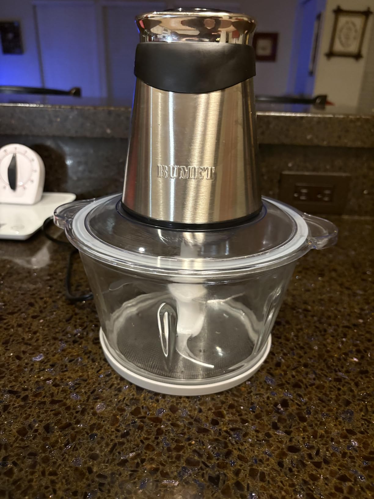 BUMET 500W Meat Grinder 2×8-Cup Bowls 2 Blades Food Chopper customer photo 2