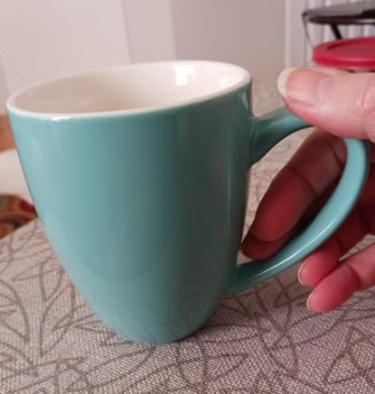 Porcelain Coffee Mugs Set of 6, 13 Ounce Coffee Cups with Handle, Ceramic Tea Mugs for Latte, Hot Tea, Cappuccino, Mocha, Cocoa, Blue Assorted Colors Mug Gift Set, Dishwasher and Microwave Safe customer photo 1