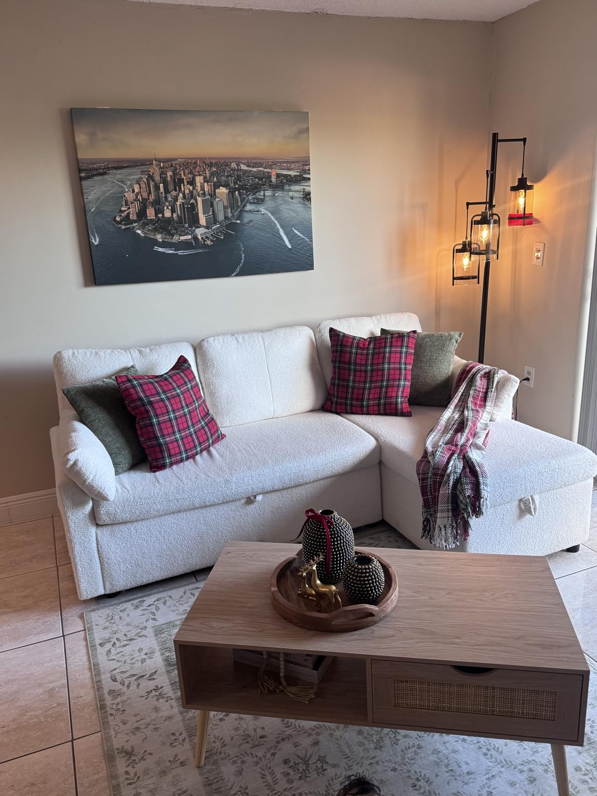 ZttRiee Rattan Coffee Table with Drawer, Boho, Natural customer photo 1