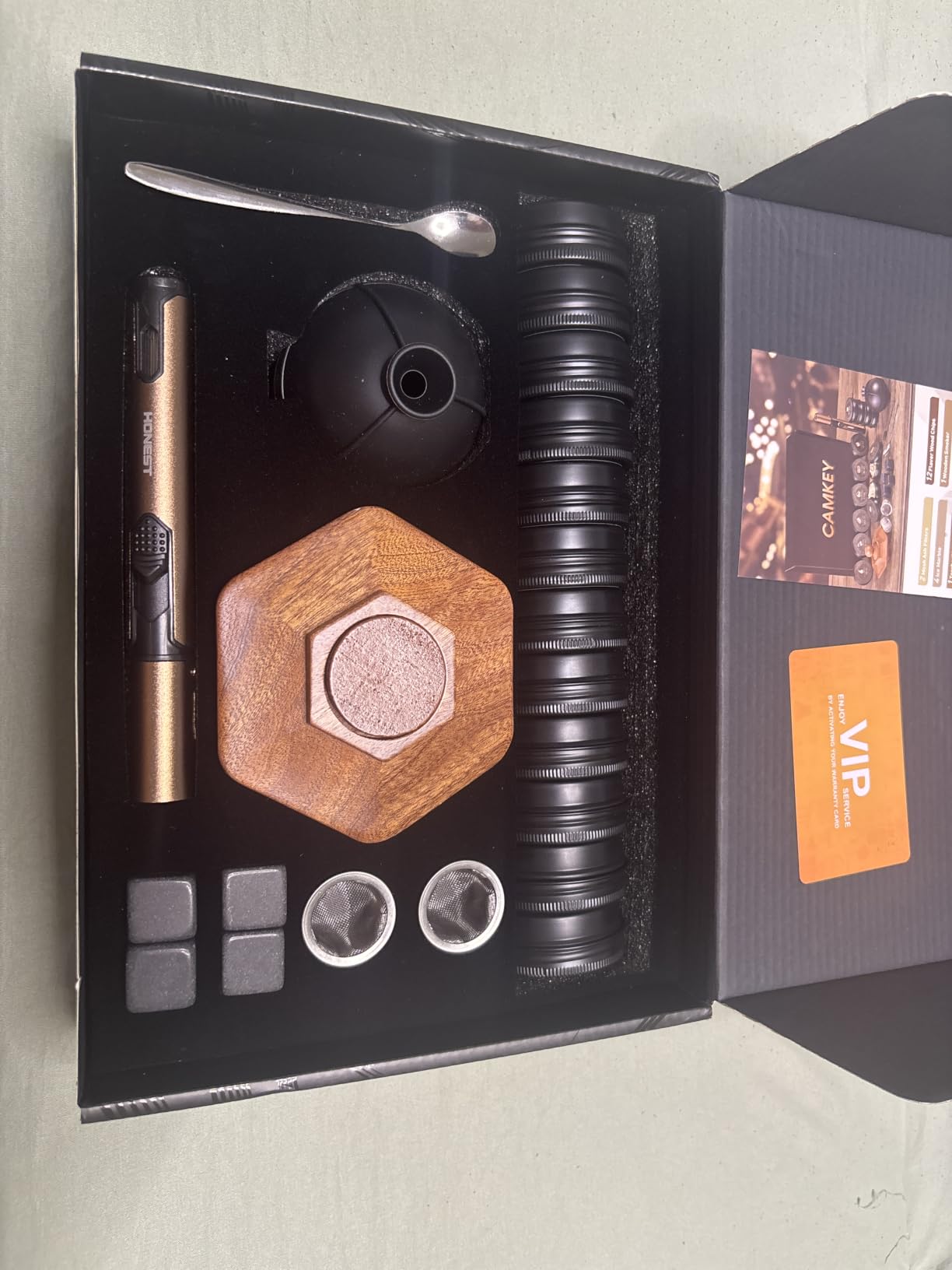 23Pcs Whiskey Smoker Kit with Torch-12 Wood Chips, Ice Ball Mold, Cocktail Smoker Infuser Kit, Old Fashioned Drink Smoker Kit, Birthday Bourbon Whiskey Gifts for Men,Dad,Him, Valentine's Day Gifts customer photo 1