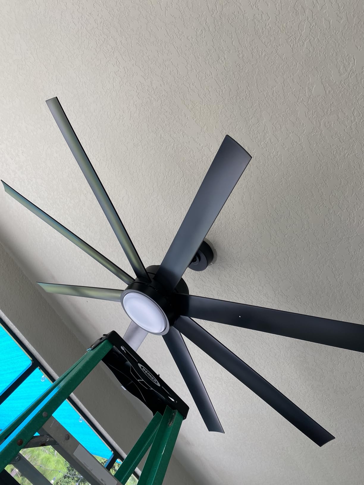 Modern Ceiling Fans with Lights, 72 Inch Ceiling Fan with Light and Remote, Bedroom Living Room Library Cafe Outdoor/Industrial,24W 6CCT Dimmable, 8 Blades 6 Speed Reversible Quiet DC Motor, Black customer photo 2