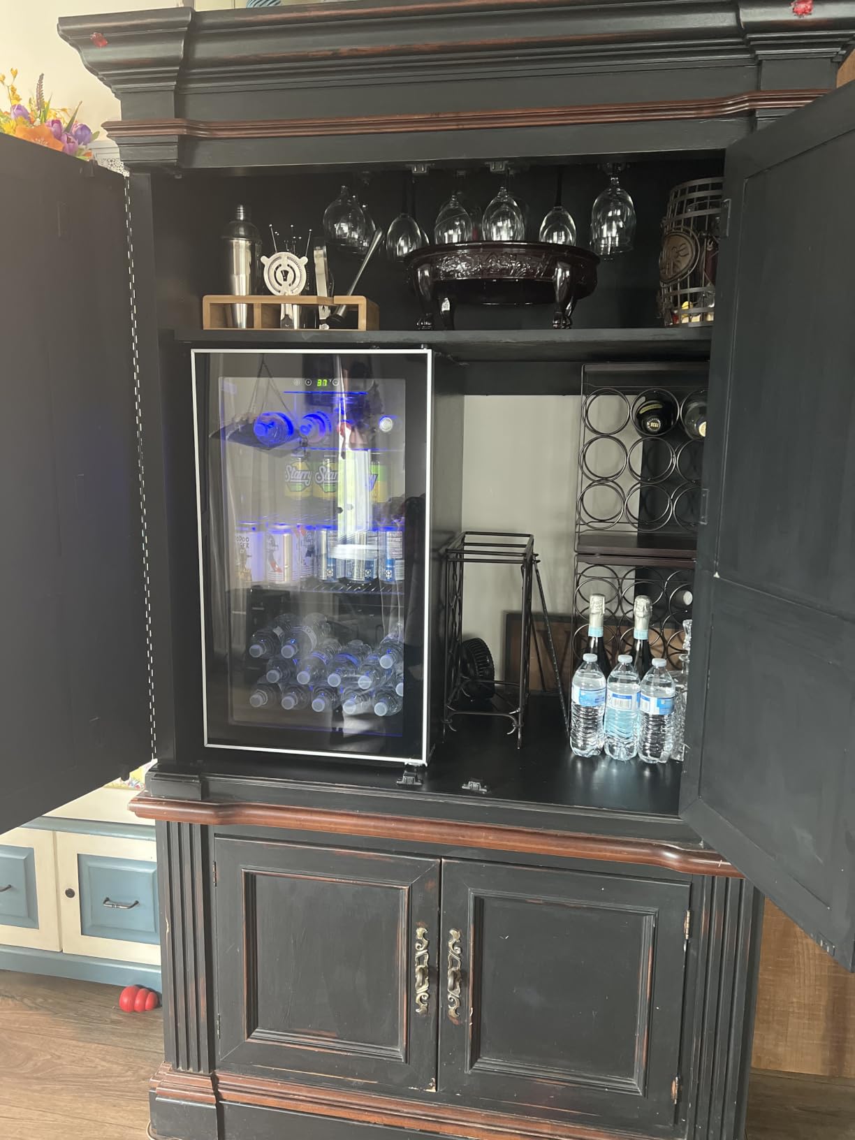 Electactic 2.6 Cu.ft Beverage Refrigerator Cooler, 95 Can Mini Fridge Glass Door with Adjustable Shelves, Digital Temperature Display, Freestanding Small Drink Fridge for Home, Office or Bar(Black) customer photo 1