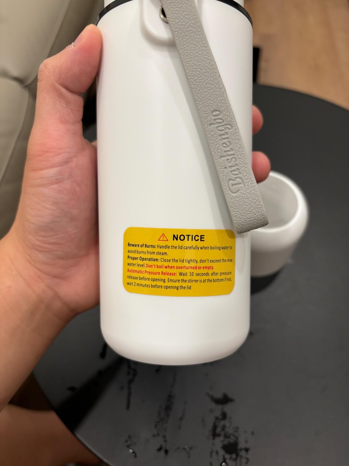 Car Kettle, 12V/24V Portable Electric Travel Kettle 420ML & 304 Stainless Steel Water Boiler with Built-in Magnetic Induction Stirring Temperature Adjustable Bottle Warmer for Tea Coffee Milk customer photo 1