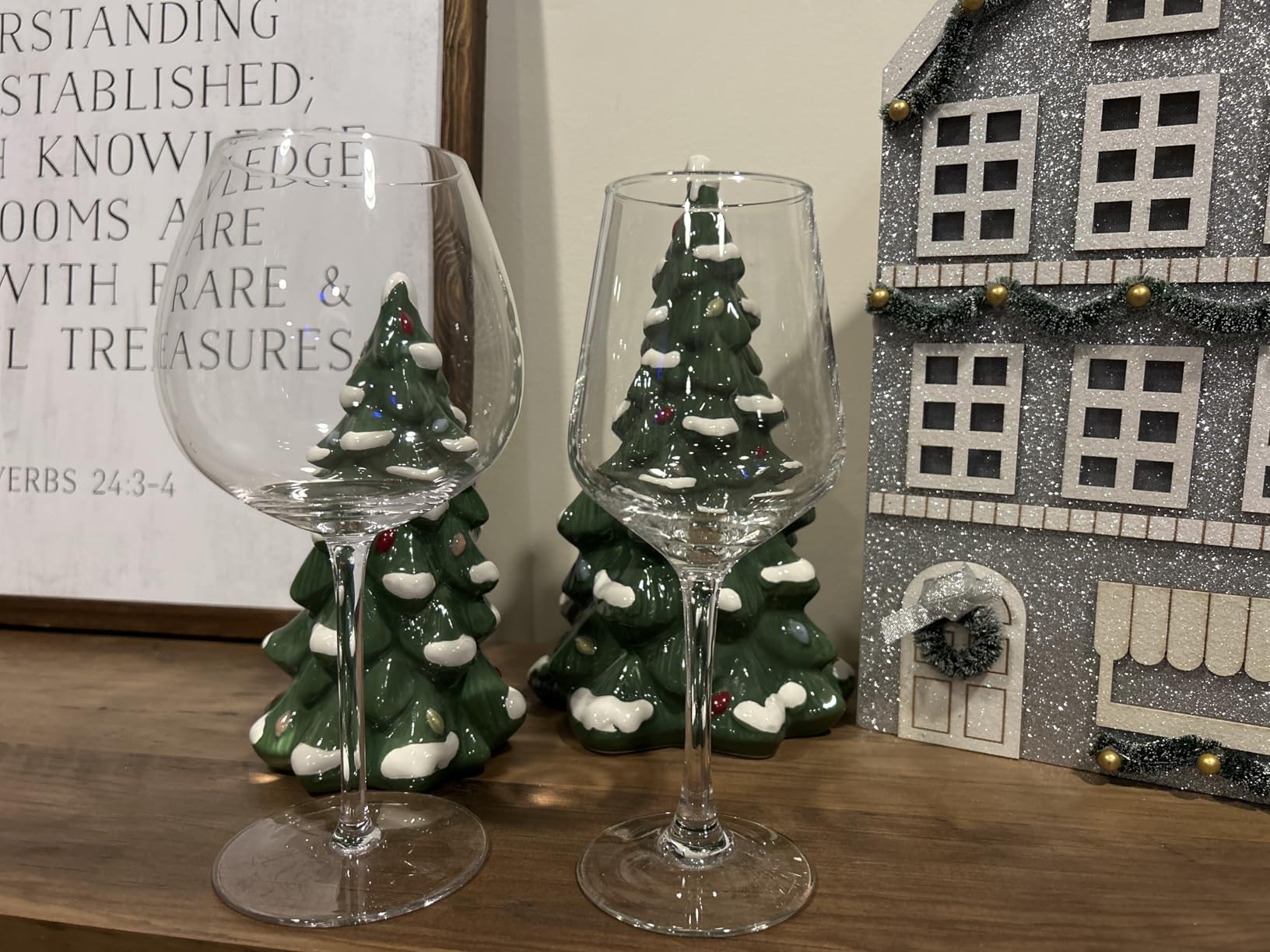 OJA Wine Glasses Set, Crystal White Hand Blown Wine Glass, Set of 4,15 oz customer photo 1