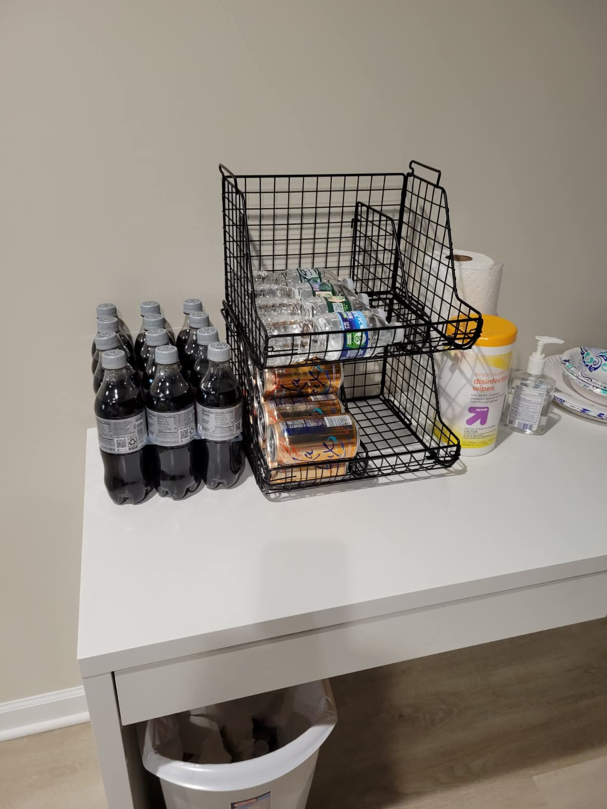 Stackable Soda Can Organizer Stores Up to 72 Cans, 4-Pack Can Storage Organizer for Pantry Shelves, 4-Tier Kitchen Can Holders with 4 Adjustable Dividers, Wire Drink Organizer for Pantry Cabinet Shelf customer photo 2