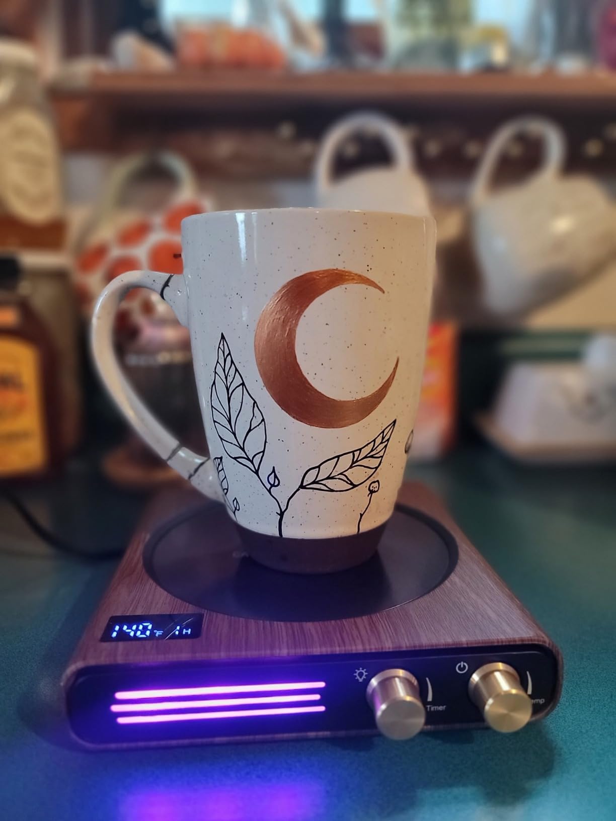 CEROBEAR Retro Coffee Mug Warmer for Desk, 50W Fast Heating Cup Warmer customer photo 2