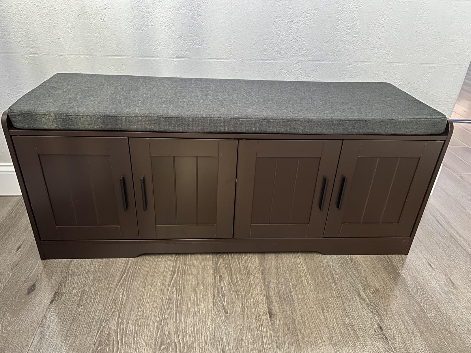 Homleke Shoe Storage Bench, 4 Doors & Thickened Padded Seat Cushion customer photo 2