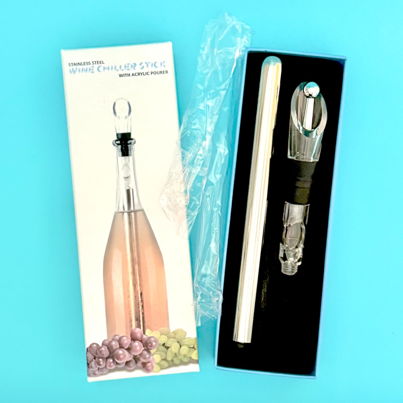 Restaurantware Wine Chilling Rod - 12.64 Inches Stainless Steel Wine Pour Spout With Chiller - Leak-Resistant Wine Accessory - Durable Silver Wine Cooler Stick customer photo 2