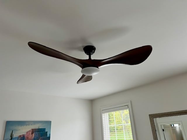 60 in Ceiling Fan of 7400+CFM High Airflow with Light & Mute Remote Control,Outdoor/Indoor Ceiling Fan with 3 Blades Noiseless Reversible DC Motor 6 Speeds with 3 CCT and Timer for Living Room Patios customer photo 2