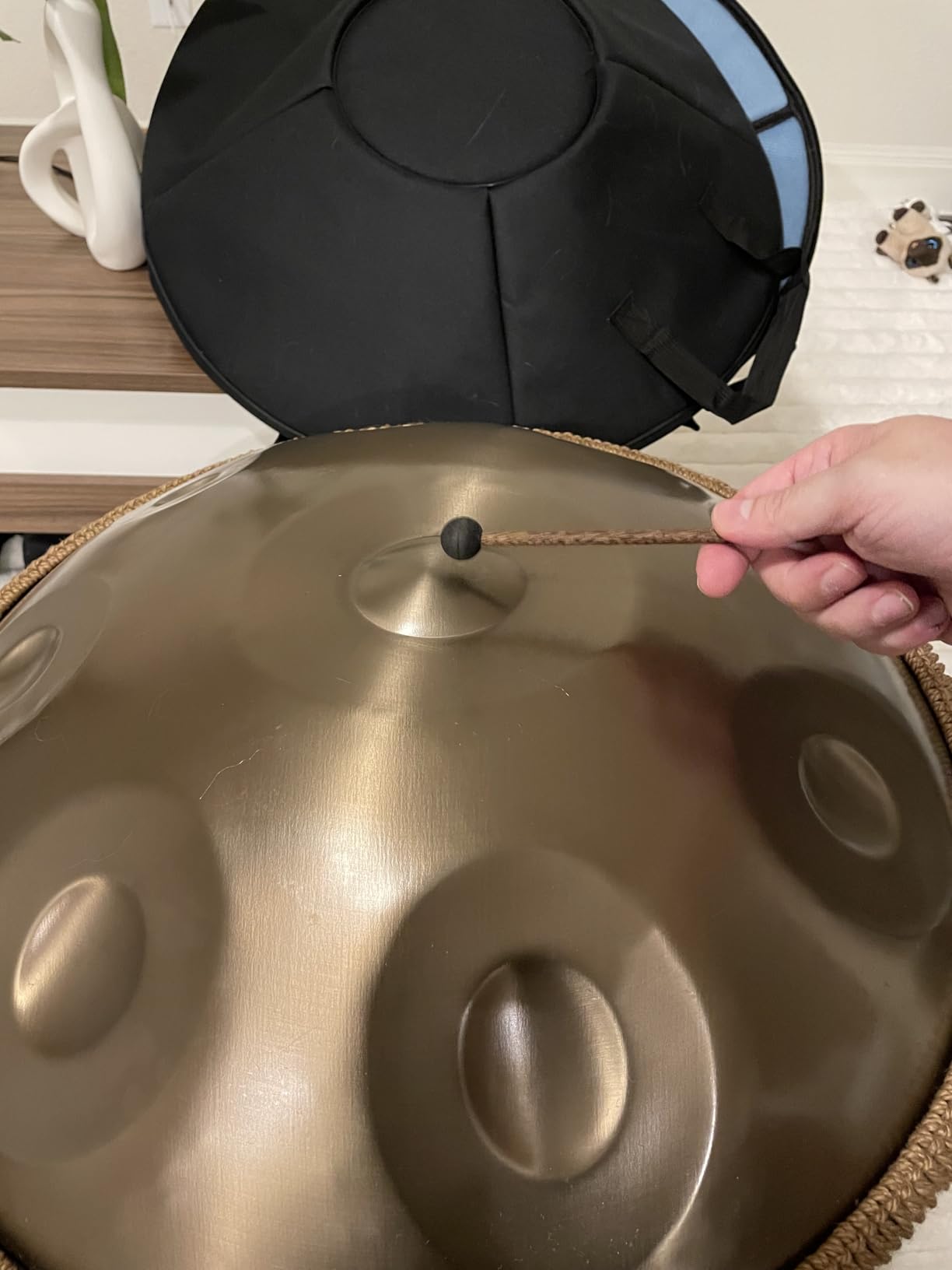 Handpan Drum - 22-Inch 9-Note D Kurd 440Hz - Hand Tuning Handpan - Includes Soft Bag, Mallets, Stand, Note Stickers, Cleaning Cloth - Artist Performance Video customer photo 1