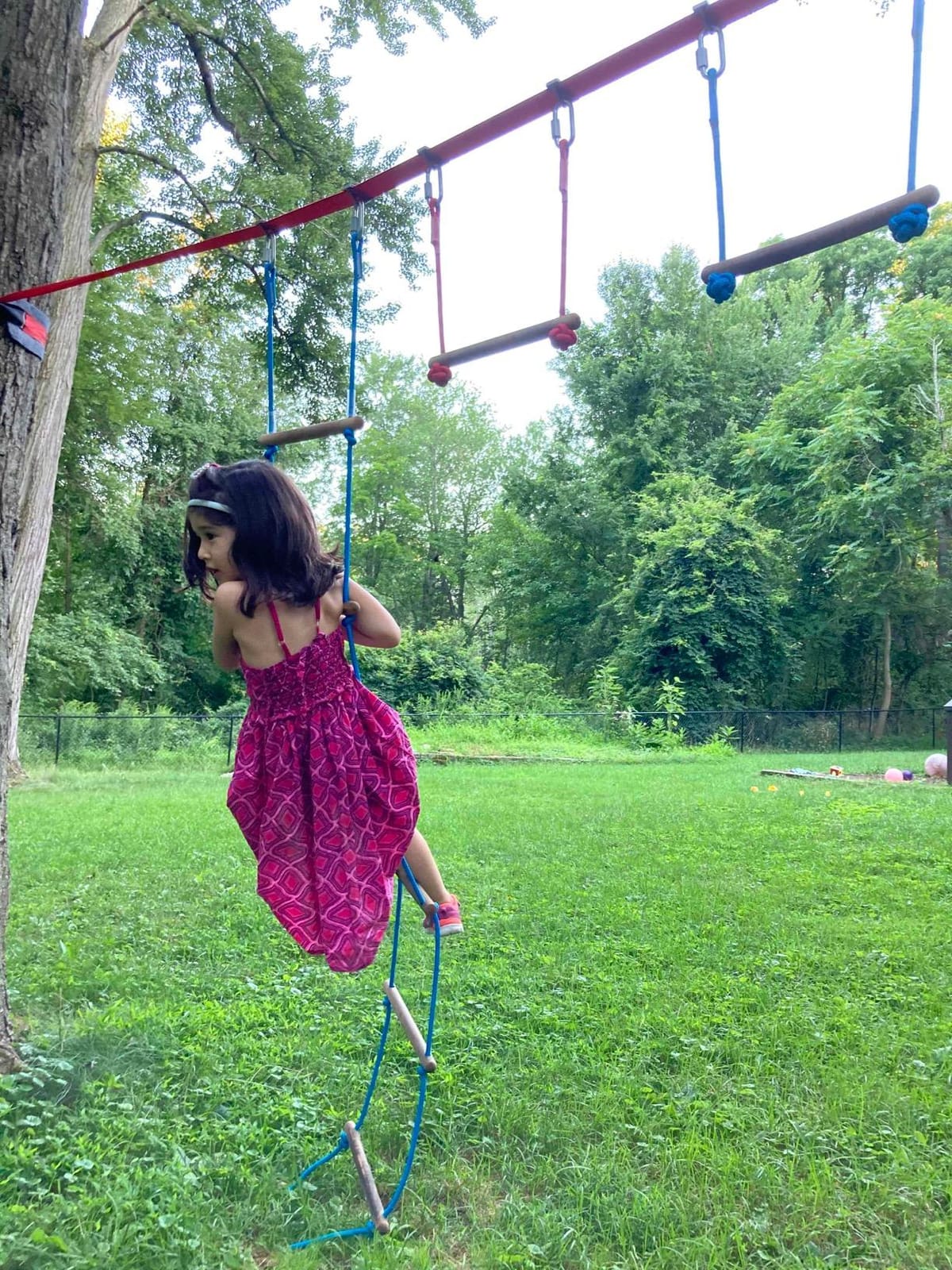 Ninja Warrior Obstacle Course for Kids-Playground Fitness Equipment Ninja Slackline with Multiple Accessories for Kids,Contain Swings,Rope ladders,Rings,Ninja Couse for Kids Outside (2x56ft) customer photo 2