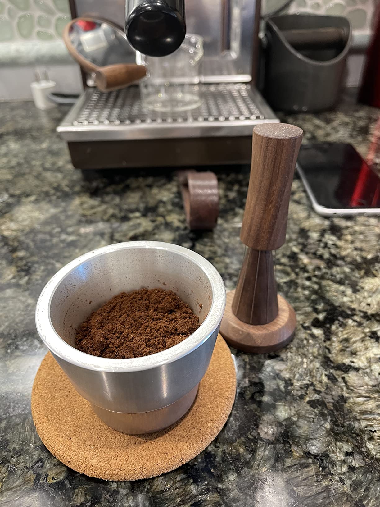 Handmade Walnut WDT Tool Espresso Distribution Tool with Magnetic Stand for Barista, 304 Stainless Steel 8 Needles 0.35mm customer photo 1