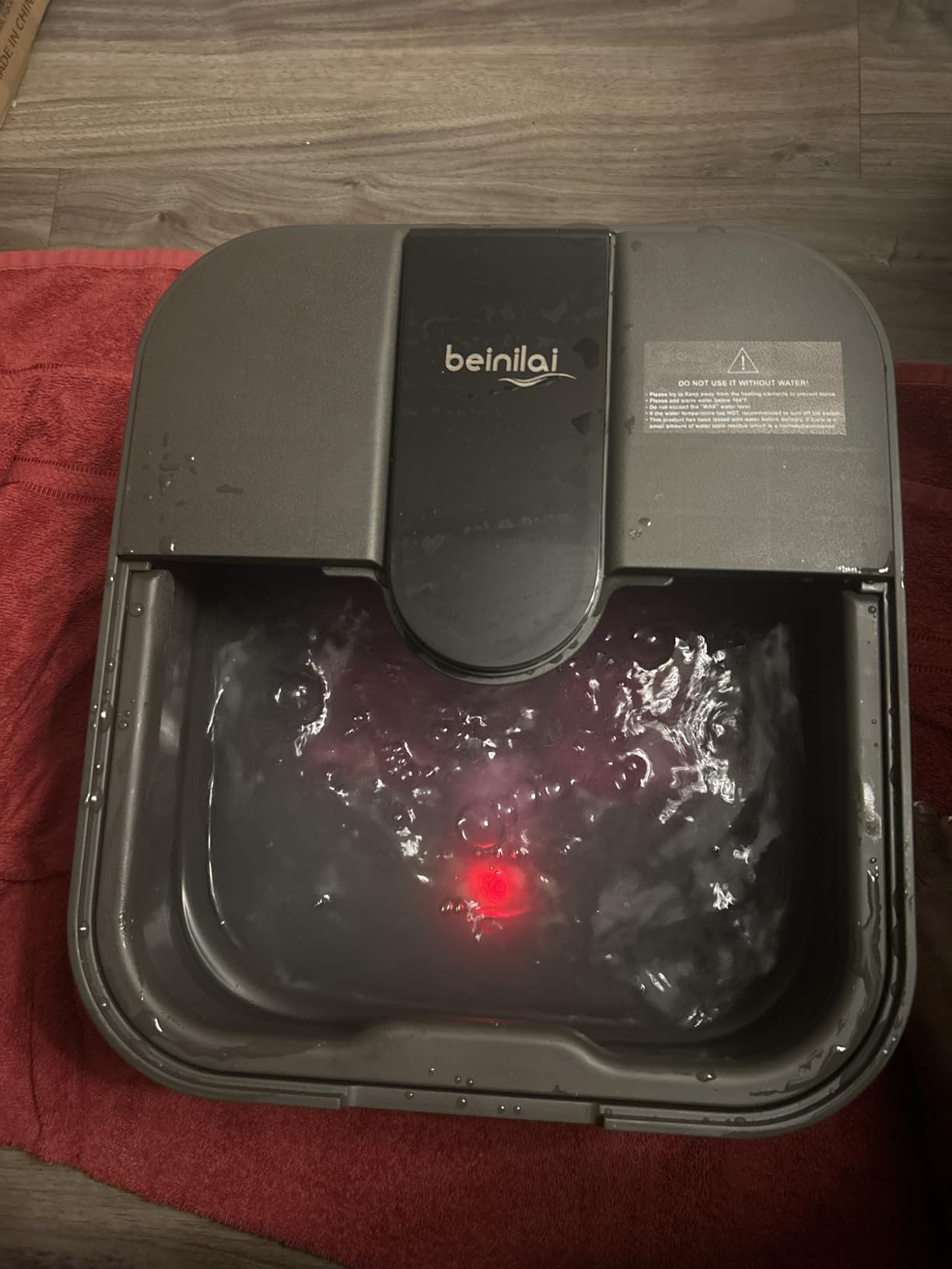 Beinilai Collapsible Foot Spa Bath with Heat,Bubble,Massage Rollers customer photo 1
