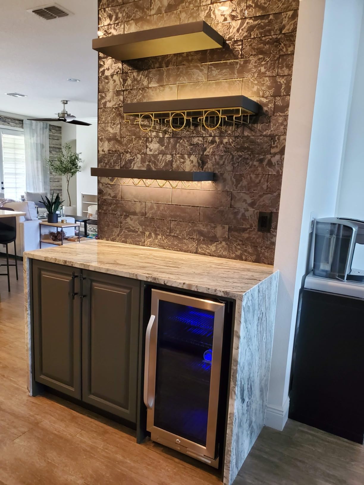 8 Bottles Wine Cooler Refrigerator, Small Wine Fridge, Mini Wine Fridge Countertop with Glass Door Wine Cellars for Red Wine, Champagne, Dry White Wine, Sparkling Wines customer photo 1