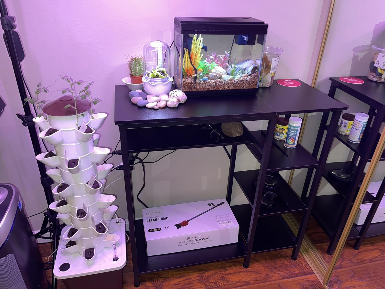 GRLEAF 55-75 Gallon Aquarium Stand: 1000LB Capacity, Built-In Power Outlets, 3-Tier Shelves for Fish Tank Accessories Storage, Heavy-Duty Steel/Wood Hybrid for Fish & Reptile Tanks | Excludes Tank customer photo 2
