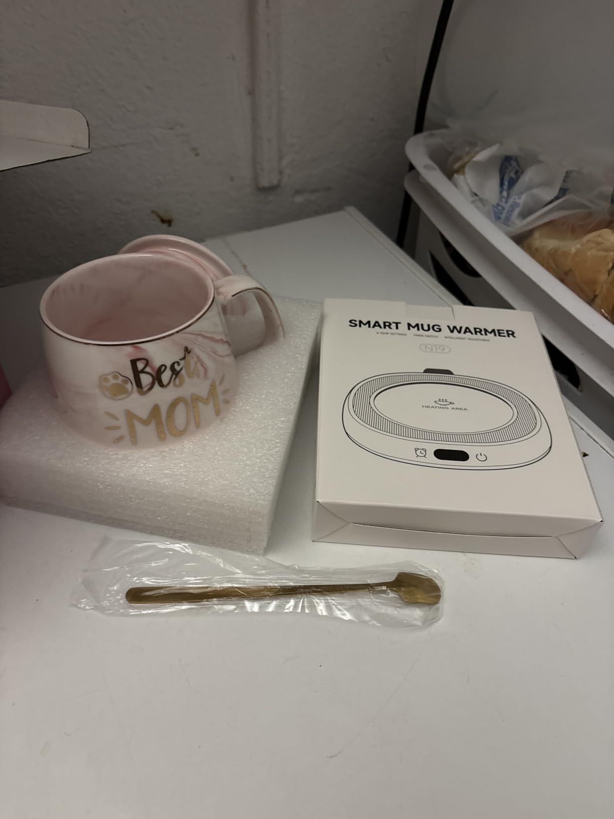 Coffee Mug Warmer & You are Awesome Mug Set, Electric Cup Warmer for Desk customer photo 2