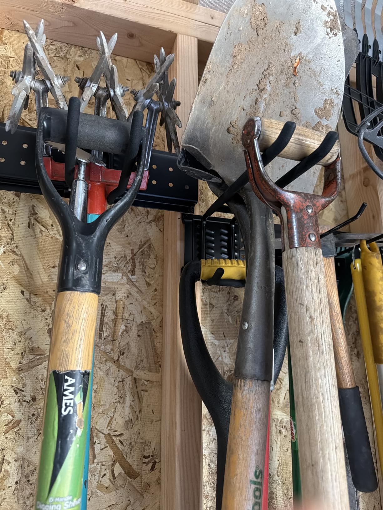 Garage Tool Organizer Wall Mount 49.5 inches with 10 Adjustable Heavy-Duty Hooks, Garage Organization, Garden Tool Storage Rack, Yard, and Shed, Holds Up to 400 lbs customer photo 1