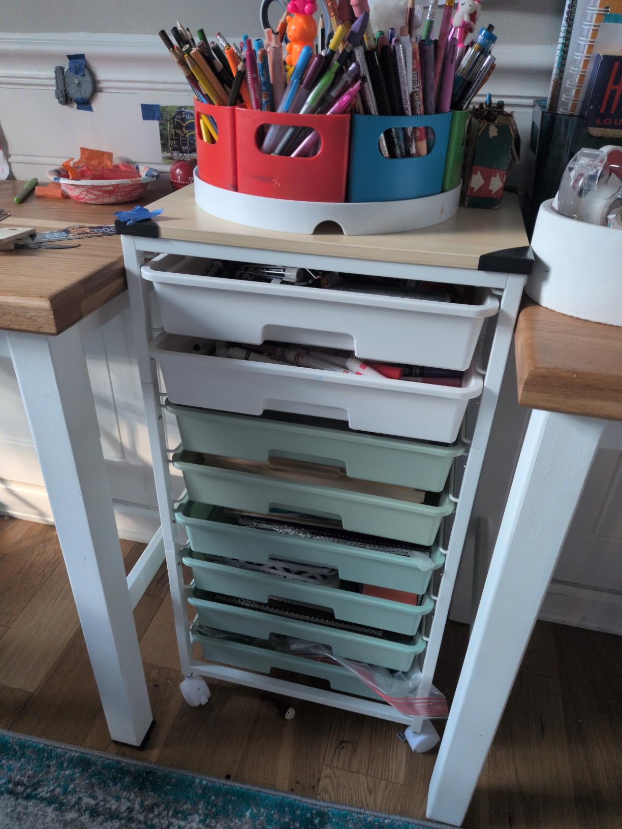SYKIARIOL Rolling Cart with Drawers,Craft Organizers and Storage, Green customer photo 2