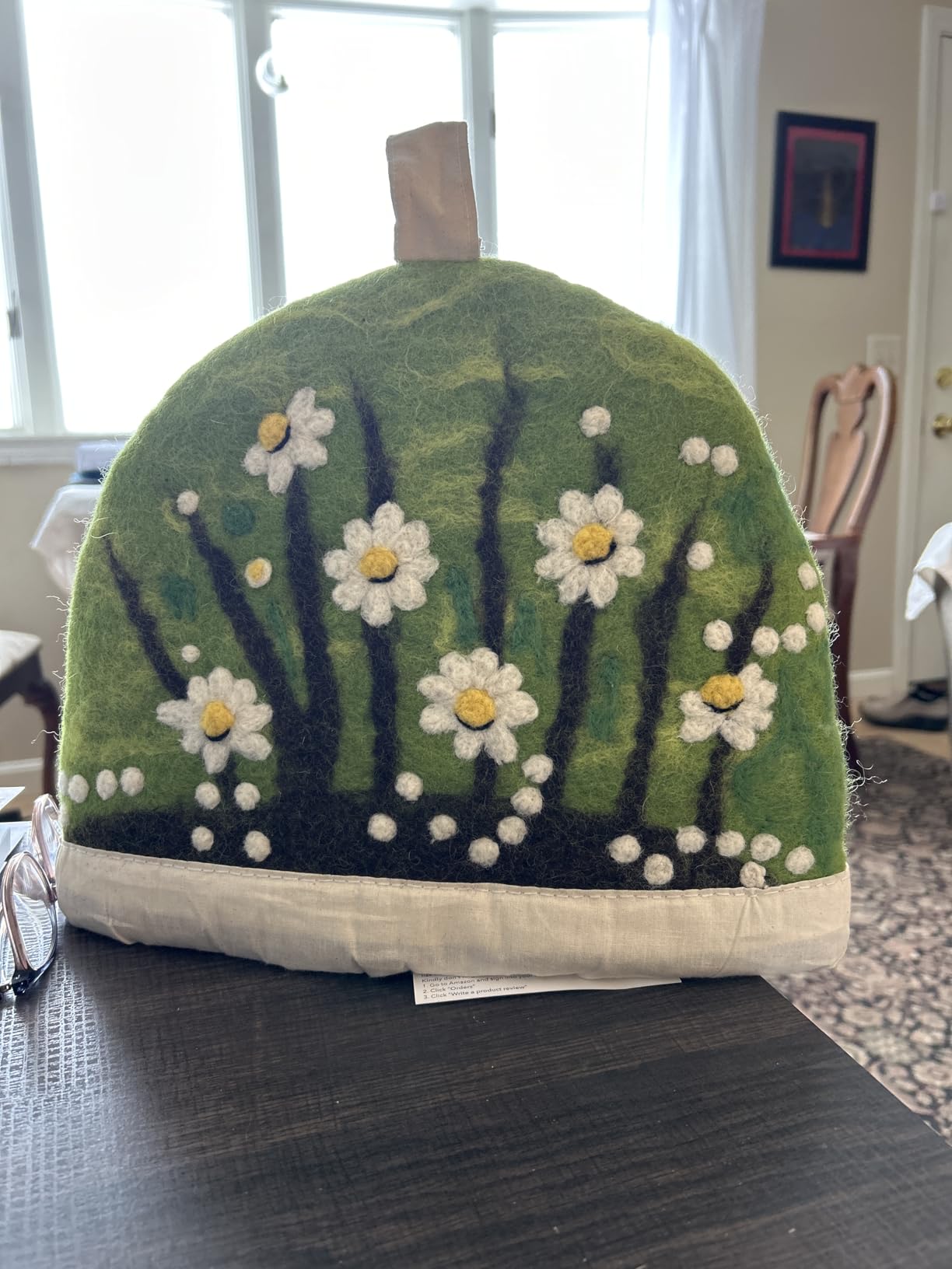 Glaciart One Wool Teapot Cozy Kettle Cover | Dome Shaped Large Tea Cosy, Kettle or French Press | Handmade & Needle Felted from Natural Wool | Warms Up to 2 Hours | Great as Gift customer photo 2
