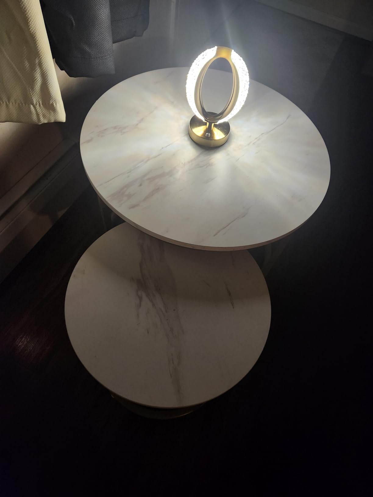 Otterease Nesting Tables Set of 2, Small Round Coffee Table for Living Room customer photo 1